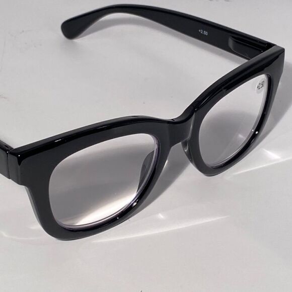 0555 Mona Reading Glasses Black Oversize 2.50 Readers Eyeglasses NWT - Picture 6 of 8